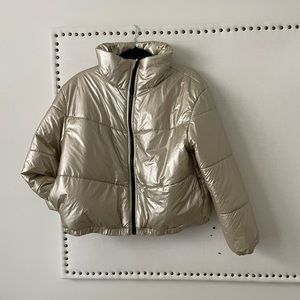 Metallic Puffer Jacket